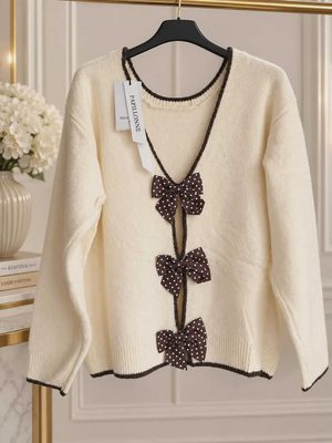 Ivory Bow Knit